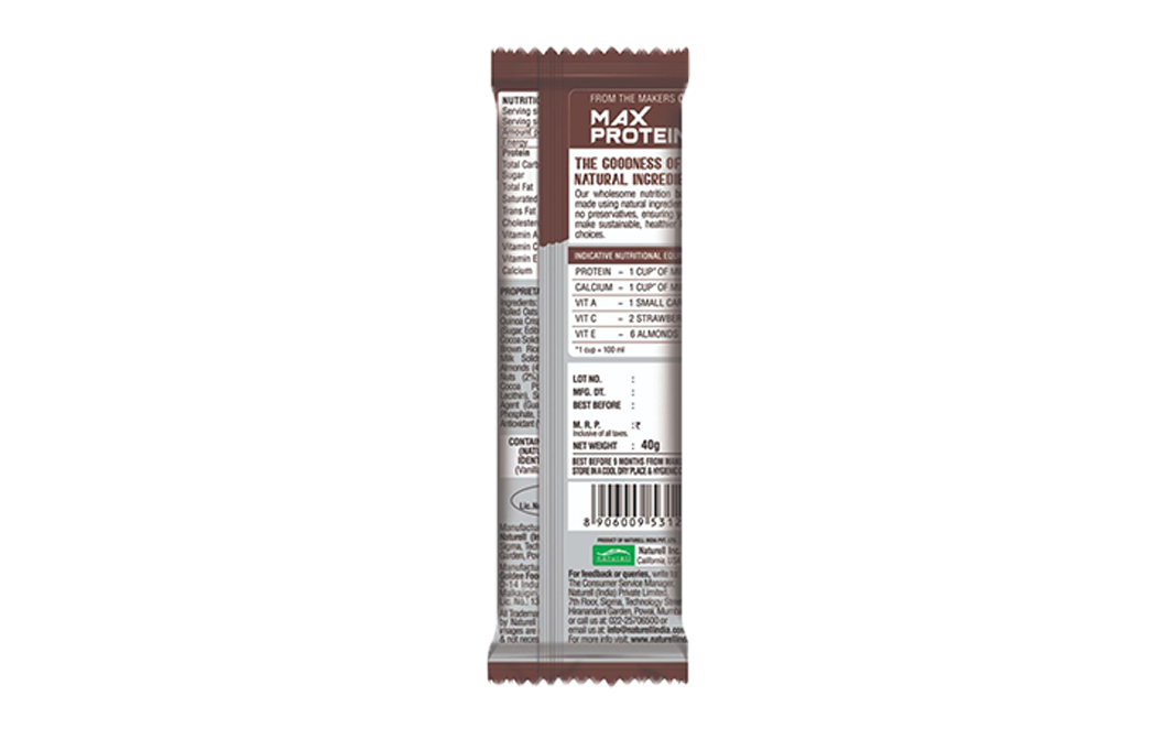 Ritebite Choco Delite Almonds Raisins Quinoa Crispies Oats Cashews   Pack  40 grams